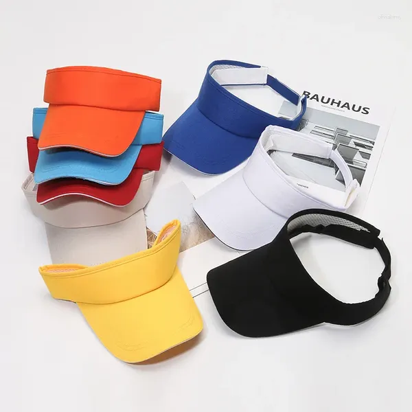 Boinas Verano Transpirable Sombreros para el sol Top vacío Hombres Mujeres Visera ajustable Protección UV Patchwork Deporte al aire libre Golf Correr Gorra de protección solar