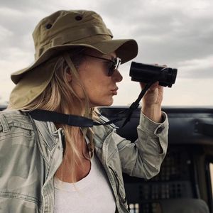 Berets zomer emmer hoed cowboy mannen outdoor vissen wandelen bergbeklimmen met snaar strandhoeden ademende anti uv zonnedop