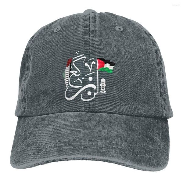 Bérets casquette d'été pare-soleil gratuit Palestine calligraphie arabe drapeau palestinien casquettes Hip Hop Vintage Cowboy chapeaux à pointe