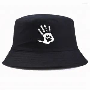 Bérets Casquette d'été The Palm Dog Funny Bucket Hat Casual Marque Unisexe Pêcheur