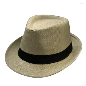 Beretas Summer Fedora Fedora For Men Fashionable Elegant Vintage Black Women White Red Brim 1920S Panamá Top Jazz Beach Unisex Classic Cap