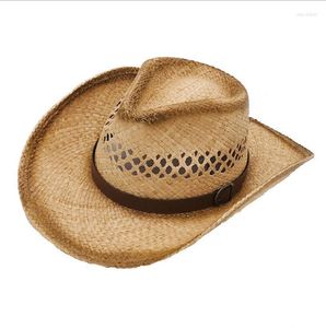 Bérets été fait à la main raphia Fedora chapeau Cool joli Cowboy pour unisexe haute qualité peinture Hatberets Wend22