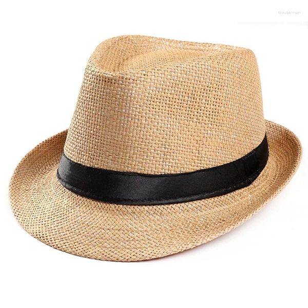 Berets Summer Linen Sun Hat Retro Fashion Jazz Men Femmes Classic Panama Mariage Party Fedora Caps Performance Chapeau Gentleman