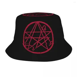 Bérets Summer Necronomicon Bucket Hat pour unisexe Call of Cthulhu Streetwear pliable Bob Fishing Girls Boys Sun