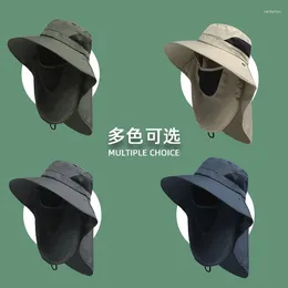 Berets Summer Outdoor Sports Fishing Hat Sunscreen Mask Cover Face Face Fisherman's Sun Leisure