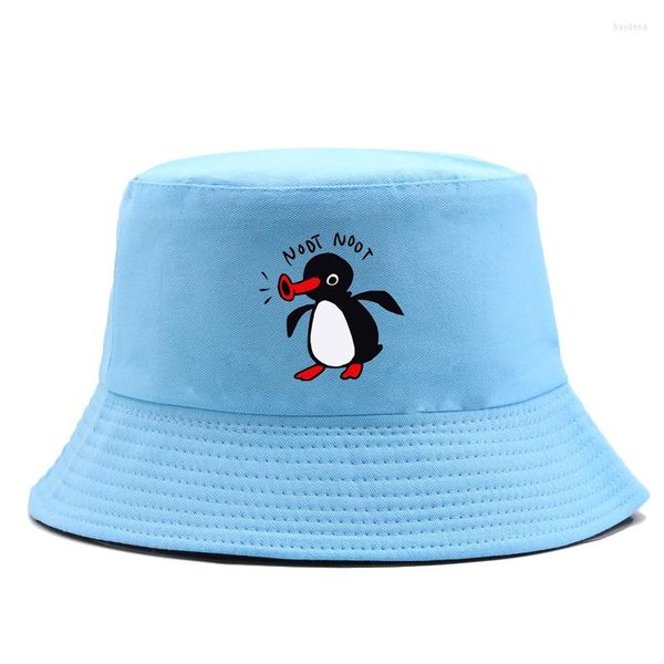 Bérets été pingouin seau chapeau réversible Bob hommes femmes coton voyage plage pêcheur Sports de plein air tirer vers le haut Panama soleil