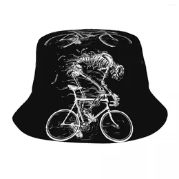 Bérets d'été squelette crâne Cycle seau chapeaux pour femmes hommes voyage en plein air pliable Bob pêcheur filles garçons chapeau de soleil