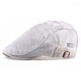 Bérets Summer Color Mesh Caps SBOY Men Flats Pap Peak Caped Women Painter Beret Hats 02