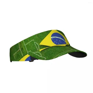 Baretten Zomerzonnehoed Verstelbaar Vizier UV-bescherming Top Lege Brazilië Vlag Voetbalveld Sport Zonnebrandcrème Cap