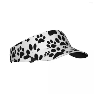 Bérets Chapeau de soleil d'été Visière réglable Protection UV Top Vide Black Dog Prints Sport Casquette de protection solaire