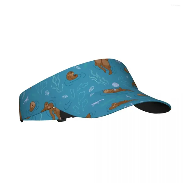 Boinas Summer Sol Gat Sun visor Ajustable Protección UV Top Vacá nutrias de mar lindas en Agua Sport Capacita de protección solar