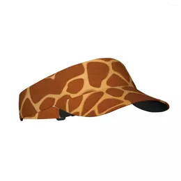 Bérets Summer Sun Hat Hommes Femmes Visière réglable Top Vide Girafe Fourrure Peau Cacher Texture Sports Tennis Golf Running Sunscreen Cap