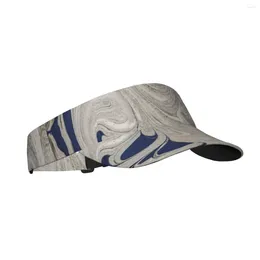 Bérets Summer Sun Hat Hommes Femmes Visière réglable Top Marbre vide avec poudre d'or Sports Tennis Golf Running Sunscreen Cap