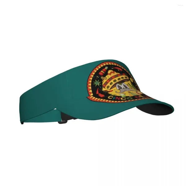 Boinas Sombrero de sol de verano Hombres Mujeres Visera ajustable Top Vacío Cráneo mexicano en Sombrero Deportes Tenis Golf Correr Gorra de protección solar