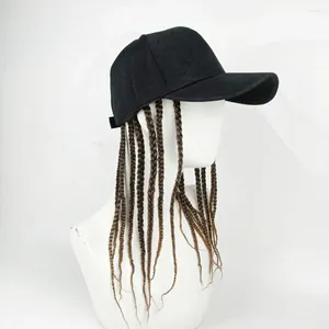Bérets Summer Unisexe Lady Men Baseball Cap chapeau avec dreadlocks Wig Hip-Hop Punk Hair Hair Braid Visors Chapeaux
