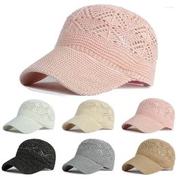 Bérets d'été pour femmes, casquette de Baseball creuse, casquettes tricotées respirantes, chapeaux en maille de vacances, Gorras réglable, chapeau de soleil Hombre