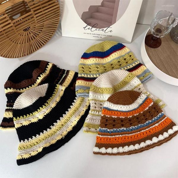 Boinas Verano para mujer Sombreros de paja Encaje Crochet Hecho a mano Panamas Protección UV Visera para el sol Gorra de playa Viseras para niñas Sombrero ahuecado plegable