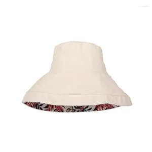 Berets Sun Hat vrouwelijke anti-ultraviolet zonneschadevisser Visser Summer Outdoor Cover Face Big Bim Foldable Basin