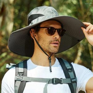 Bérets Sun Hat Male Summer Big Aaves Fishing Suncreen Outdoor Mountaine d'alpinisme UV Cover Face Fisherman Chapeaux