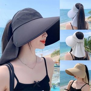 Bérets Sun Hat avec volet de cou pour femmes filles ajustées en plein air en plein air top topball UV protection respirante en gros