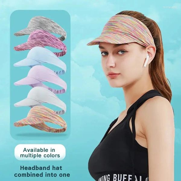 Boinas Sombrero con visera para el sol Mujeres Diadema Gorras Protección deportiva de verano Top vacío Hombres Correr Tenis Gorra de béisbol Sombreros