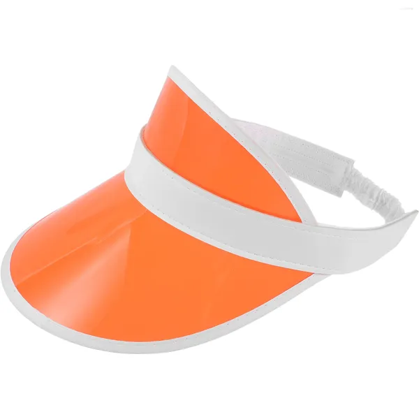 Boinas Visera para el sol Sombrero para correr Viseras para mujeres Playa Transparente PVC Plástico Señorita portátil