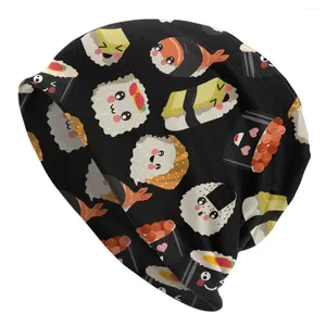 Bérets Sushi Kawaii Fruits De Mer Bonnet Chapeaux Tricot Vintage En Plein Air Mignon Panda Skullies Bonnets Chapeau Hommes Femmes Chaud Double Usage Casquette