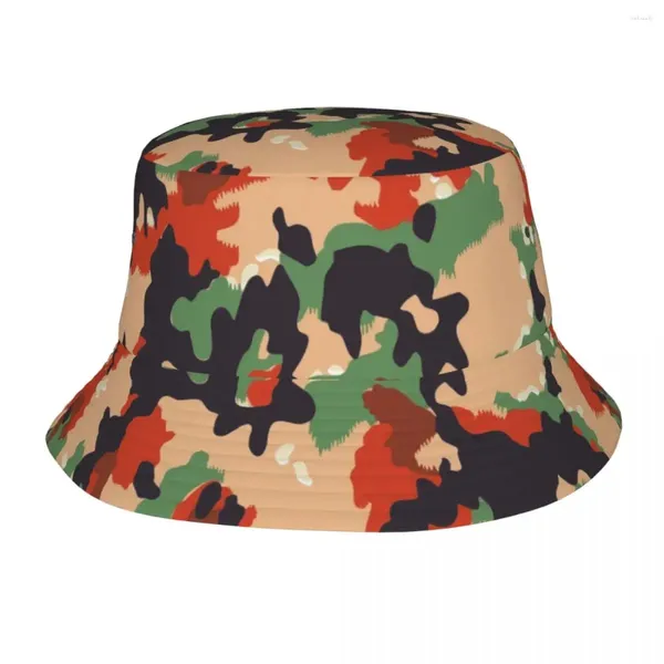 Bérets Chapeaux de seau de camouflage de l'armée suisse Panama pour enfants Bob Mode extérieure Pêcheur Pêche d'été Casquettes unisexes