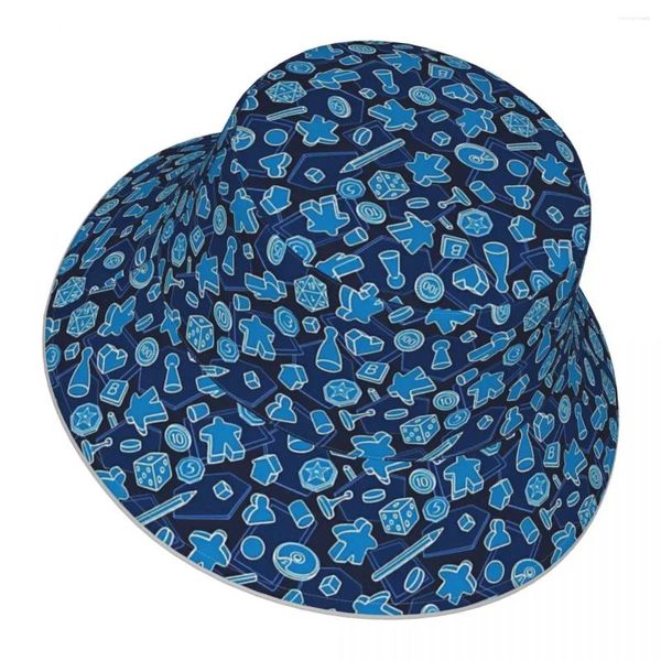 Boinas Juego de mesa Madness (azul) Sombrero de cubo reflectante Hombres Mujeres Protector solar al aire libre Playa Sol Senderismo Gorra de pesca