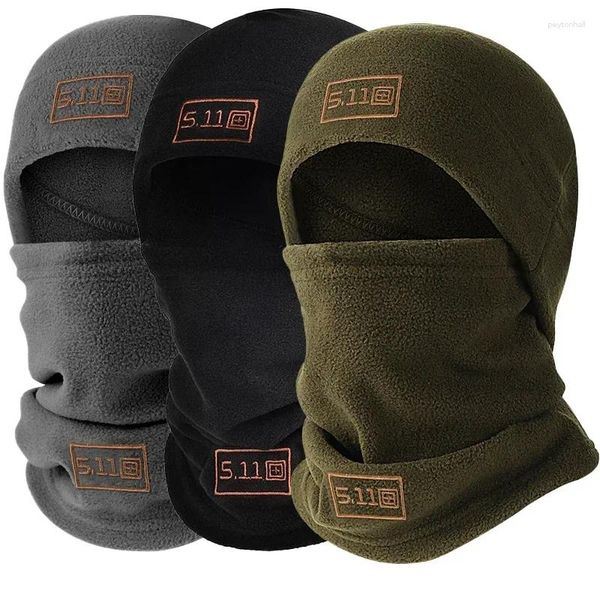 Berets Tactical Military Fleece Hatscarf Set thermal Head Cover Winter Winch Warm Face Mask Mask Sports Cycling Bonnet Neck Protector