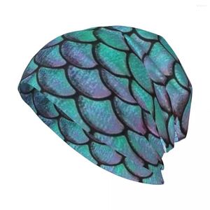 Bérets Sarcelle Or Sirène Damassé Motif Élégant Stretch Tricot Slouchy Bonnet Multifonction Crâne Chapeau Pour Hommes Femmes