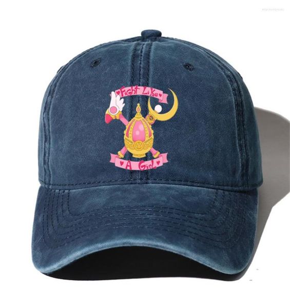 Bérets adolescents Denim casquette de Baseball hommes femmes Cowboy os été automne Hip Hop pour Anime Cardcaptor Sakura dessin animé chapeaux