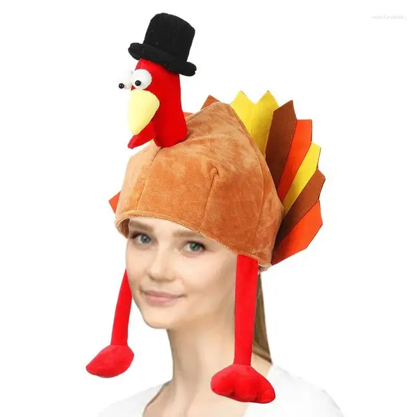 Bérets Thanksgiving Chapeaux de dinde mignon pour le jeu de rôle Costume accessoire de Noël Party Birthday Party Cosplay