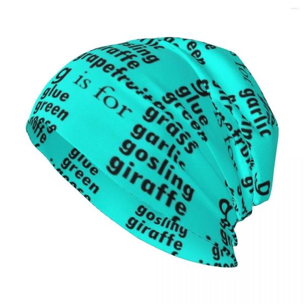 Boinas La G es para pegamento: Palabras del alfabeto A-z - Sombrero de punto Montañismo Bolsa de playa Hombre Mujer de lujo Sombreros Hombres