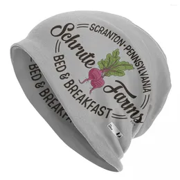 Boinas la oficina Schrute Farms Bed Bed Break Bed All Seasons Beanies Bonnet Hat Merchandise Unisex Casual Winter Caps Regalos Idea