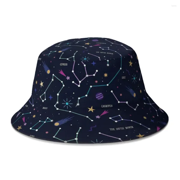 Bérets The Stars Space Strat, beau chapeau seau pour femmes et hommes adolescents, chapeaux de pêcheur Bob pliables, casquette Panama d'automne