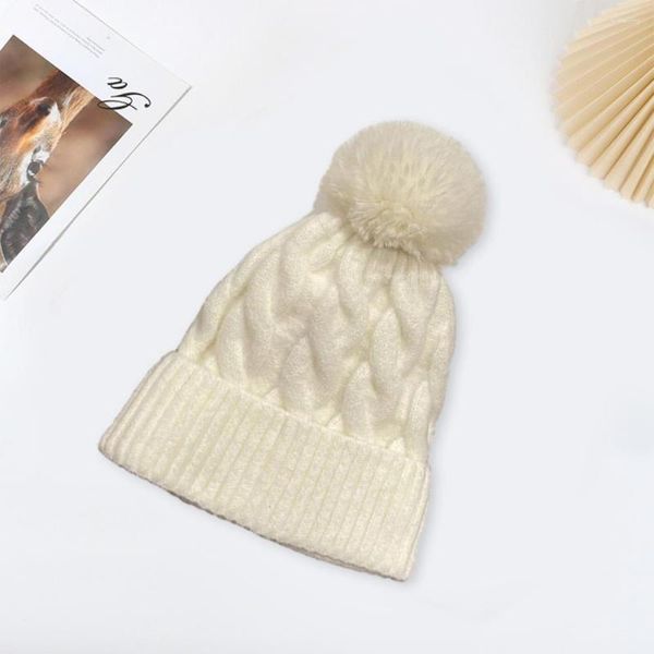 Bérets Bonnet thermique confortable et élégant, chapeaux d'hiver pour femmes, tricotés, coupe-vent, en peluche, bonnets accentués, unisexe, confort extérieur chaud
