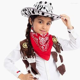 Baretten Verdikte Koe Print Cowgirl Hoed Cowboy Met Opgerolde Rand Westerse Dropship