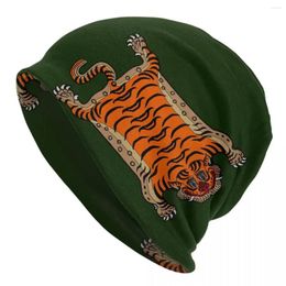 Bérets Tibetan Tiger Rug Tiger tricot tricot Hip Hop Bonnet Hat Automn Winter Outdoor Bons de bonnet pour adulte unisexe