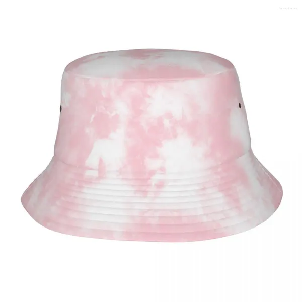 Boinas Tie Dye Bucket Hat Summer Travel Headwear Accesorios Pink Pesca Cap para deportes al aire libre Mujeres Boonie Packable