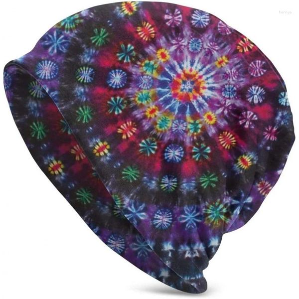 Bérets Tie Dye Mandalas Beanie Chemo Hat Chapeaux Tricotés Chapeaux Baggy Slouchy Écharpe Crâne Cap Pour Adultes Femmes Hommes Cadeaux