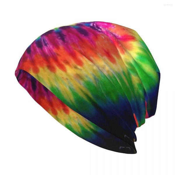 Bérets Tie Dye élégant Stretch Knit Slouchy Beanie Cap Multifonction Skull Hat pour hommes femmes