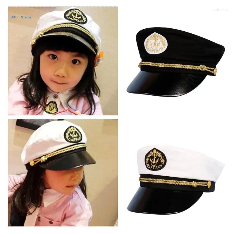 Berets Toddler Cosplay Hat Party Headwear Captain Cap Flat Top Child Dress Up