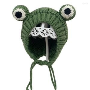 Berets Toddler Fleece Bined Hiver tricot tricot chapeau de ski et rabat sur l'oreille Chin.