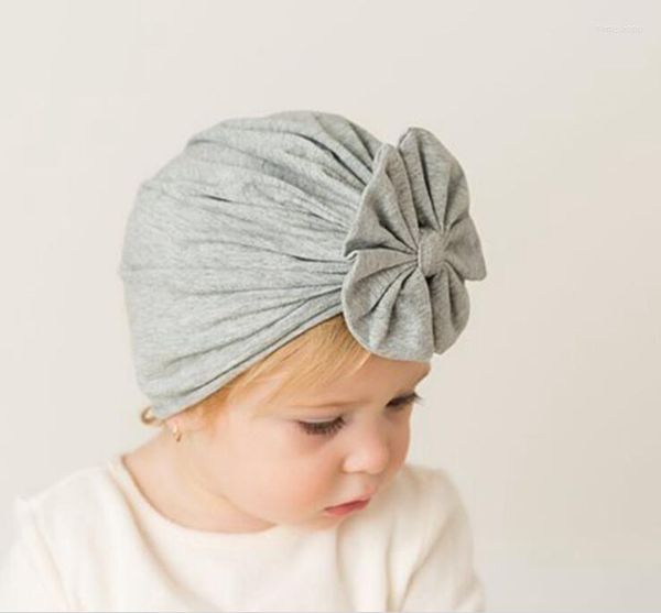 Bérets enfant en bas âge filles garçons bébé enfant casquette nœud papillon couleur unie extensible Turban chapeau cheveux tête enveloppement