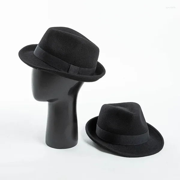 Boinas Tomkhu europeo americano e invernal moda casual sencilla para hombres lana para mujeres corta bosque de jazz gorro negro gorra negra