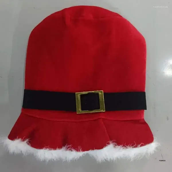 Bérets Top Hat Noël Père Noël avec bord blanc pour l'année de fête
