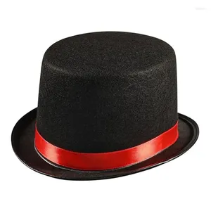 Bérets Top Hat Magicien Black Fedoras Cadeau pour petit ami à bordure courte de voyage en plein air