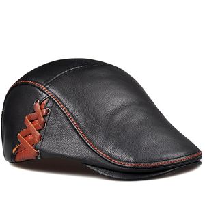 Beretten top winter man hoofd warme darme hoed mannelijk leer 56-60 cm gemonteerde hechtingen casquettee caps voor gorroberets