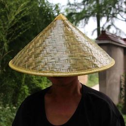 Beretten traditionele Chinese volwassen oosterse bamboe tuin vishoed kostuum boer